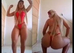 Estilo panicat bunduda rebolando e dançando funk de fio dental